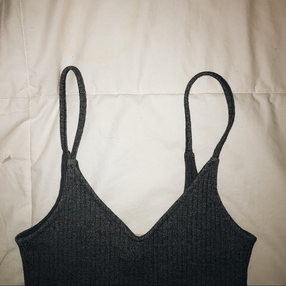 Grey Ribbed Tank Top - Picture 4 of 4